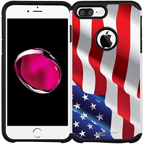 iPhone 7 Plus Case, iPhone 8 Plus Case - Armatus Gear (TM) Slim Hybrid Armor Case Protective Phone Cover for iPhone 7 Plus (2016) / iPhone 8 Plus (2017) - American Flag