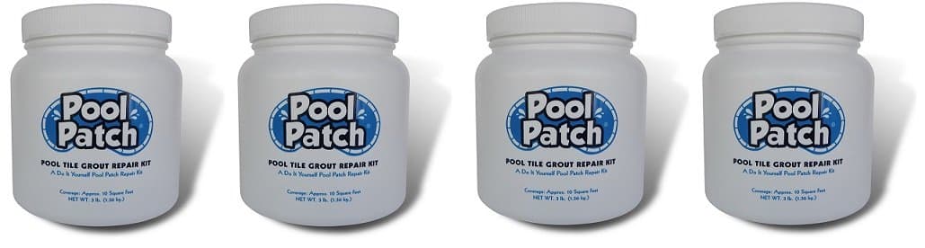 Pool Patch White Pool Tile Grout Repair Kit, 3-Pound, White (4-(Pack))