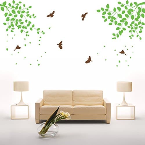 Elegant Two side branches - Lime Tree Green - Beautiful Tree Wall Decals for Kids Rooms Teen Girls Boys Wallpaper Murals Sticker Wall Stickers Nursery Decor Nursery Decals