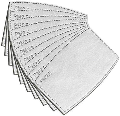 PM2.5 Activated Carbon Filter 5 Layers Replaceable Anti Haze Filter Paper for Mask (20Pcs)