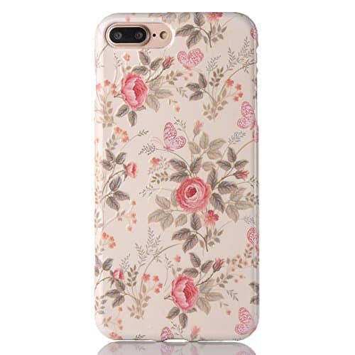 iPhone 8 Plus Case for Girls,iPhone 7 Plus Case for Girls,Xaviness Vintage Pattern Case [Floral Cover][High Impact][noctilucent] Soft TPU Bumper Cushion for iPhone 8 Plus/ iPhone 7 Plus (Flower 04)