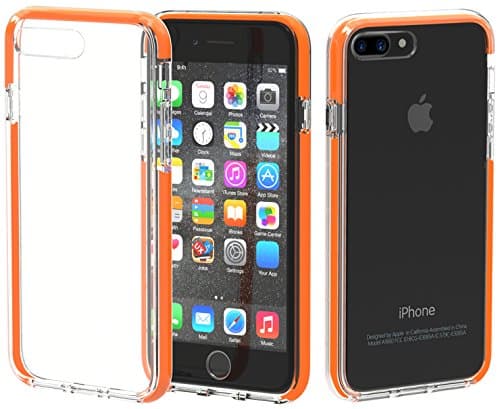 iPhone 7 iPhone 8 Compatible Case, Krab Kase Soft TPU&TPE Made Case, Ultra Clear Impact-proof, Corner Reinforced Protection, Shock Absorption, Finger Print Proof Case (Orang)
