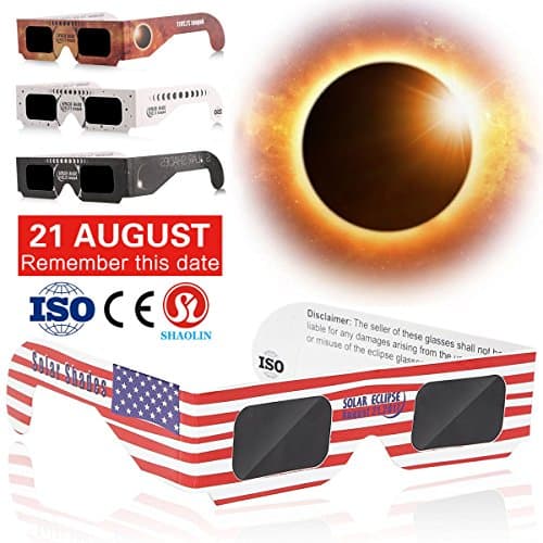 SHAOLIN Solar Eclipse Glasses 2017 CE ISO Certified for Sun Eclipse Viewing Glasses 21 August in USA