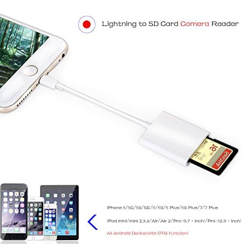 LOHG 2IN1 Data cable SD Memory Card Action Camera Reader for Android Micro USB &amp; iPhone &amp; iPad Connector With TF Card Adapter