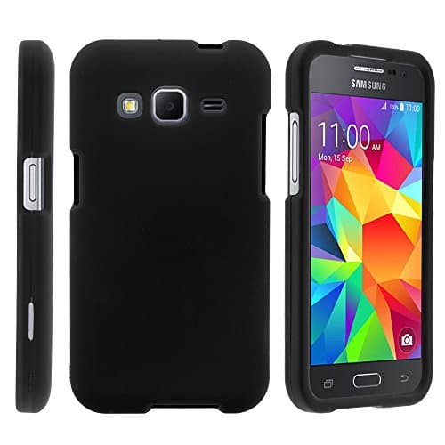 Samsung Galaxy Core Prime Case, Solid Color Hard Snap On Cover with Rubberized Feel - Black