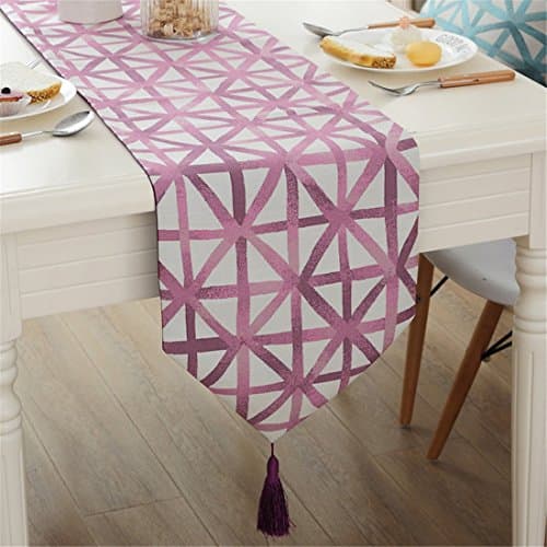 Modern simple geometric patterns tassel table runner for party wedding home decorative 72 inch approx