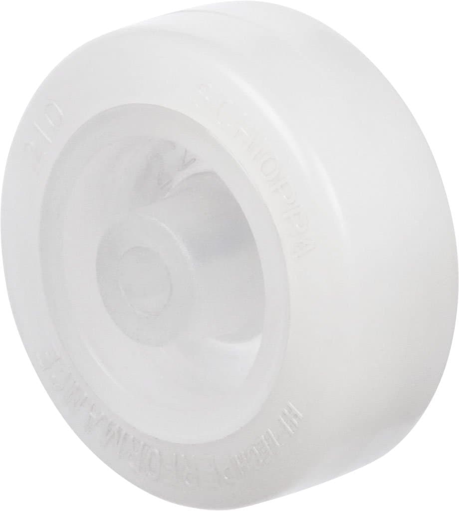 Schioppa R. 210 2" Diameter x 3/4" Width Polyethylene Wheel, Flat Tread, Wheel Only, 1/4" Axle, White/Citrus White