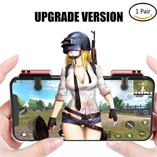 PUBG Mobile Controller, Upgrade Version PUBG/Knives Out/Rules of Survival/Fortnite L1R1 Aim & Fire Trigger Rules of Survival, Mobile Gaming Joysticks for Android IOS Phone(1 Pair)