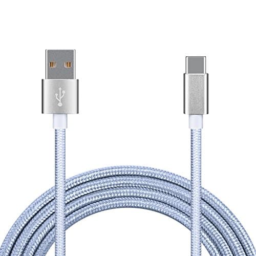 USB Type C Cable, 6ft/1.8m USB C to Type A 2.0 Male (USB-C to USB-A) Braided Data Charging Cable for Galaxy Note 7,Nexus 6P, 5X, MacBook, ChromeBook,Oneplus 2 and More Type-C Devices - Grey