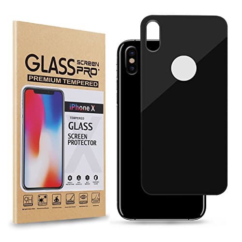 Kuaima iPhone X Back Protector, [9H Hardness] [3D Full Coverage] [Scratch Proof] [Cover Case Replacement] Tempered Glass Screen Protector Back film for Apple iPhone X / iPhone 10 (Black)