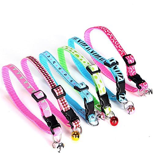 Winwin,Adjustable New Polyester Collar with Bell Cute Bow for Small XS Dogs &amp; Cats,Random Color No Fade,Teddy,Pomeranian Collors Handmade Printed Colorful