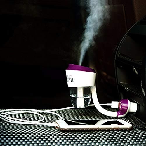 Air Humidifier Aroma Diffuser Car Humidifier Aromatherapy Diffuser Mist Maker Oil Diffuser Fogger with USB Hub USB Charge (1 USB, Purple1)