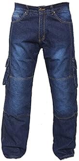 Denim Cargo Motorbike Sports Jeans Aramid Protection Lining I-101 Blue W34 L34