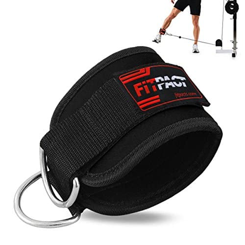 FITPACT Ankle Straps Cable Machine Cuff Pulley Attachment Adjustable Hook And Loop D Ring Gym Weight Lifting Leg Thigh Abs Leg Butt Exercise Band Workout