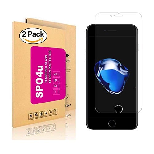 iPhone 7 Plus Screen Protector, SPO4u [2 Pack] Tempered Glass Screen Protector For Apple iPhone 7 Plus [3D Touch Compatible] 0.25mm Screen Protection Case Fit 99% Touch Accurate (Clear)