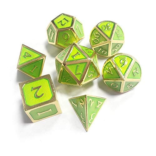 longrep 7 Pieces Set Table Games Dice Multiple Sides Dice Innovative RPG Dice Metal Dice set for Game Dungeons and Dragons RPG Math Teaching