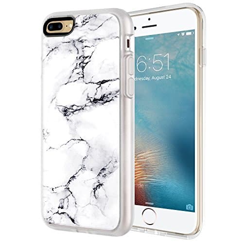 iPhone 7 Plus Case, Custype Soft TPU Shockproof Anti-Scratch Customizable Protective Case for iPhone 7 Plus 5.5"-White Marble