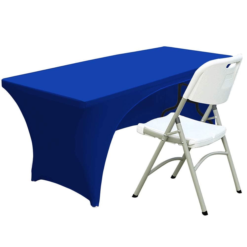 ABCCANOPY6 ft Spandex Table Cover Open Back Fitted Polyester Tablecloth Stretch Washable Tablecover Table Toppers Royal BlueOEKO-TEX STANDARD 100