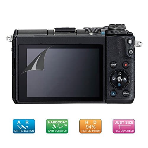 (2-Pack, 4pcs) Deerekin Crystal Clear LCD Screen Protector Protective Film for Canon EOS M6 M50 M100 Mirrorless Digital Camera