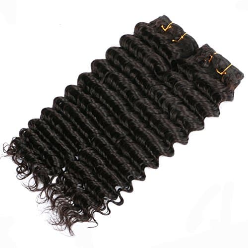 Eecamail 7A Brazilian Deep Wave Extensions Unprocessed Virgin Deep Curly Weave 4 Bundles Remy Human Hair Natural Color 8 8 10 10inch