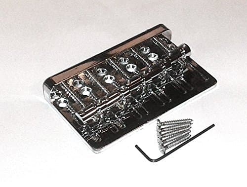 REPLACEMENT FIVE STRING BRIDGE FOR BASS GUITAR - CHROME FINISH