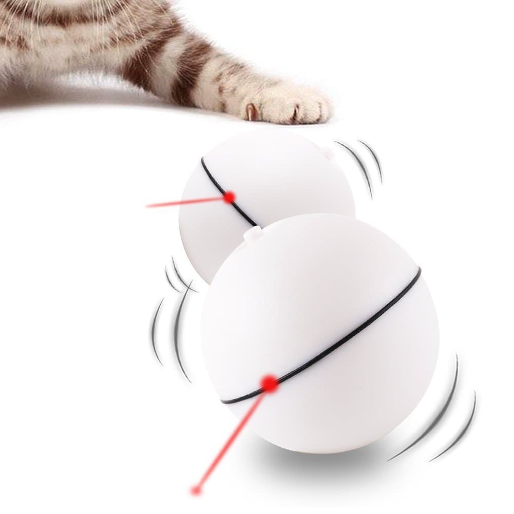 OAKZIP Cat Toy Interactive LED Light Ball Electric Automatic Self Rotating Toys or cat dog Puppy Scratching Exercise Entertainment toys by (9 Batteries Included)