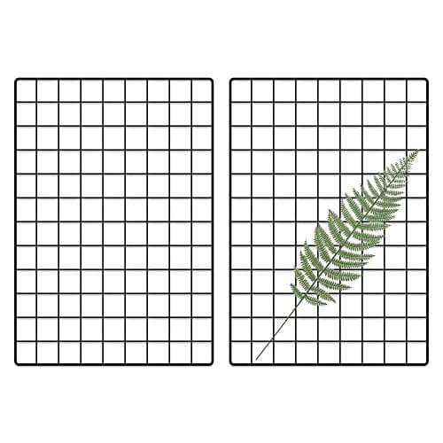 huiming 2 Pcs Multifunction Metal Wire Mesh Grid Panel Wall Decor Photo Hanging Display Memo Board DIY Picture Frame for Dorm Bedroom Office, Size 25.6"x17.7", Black