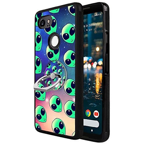 Galaxy Star Alien Google Pixel 2 XL Case with Ring Holder Stand TPU Rubber case only for Google Pixel 2 XL