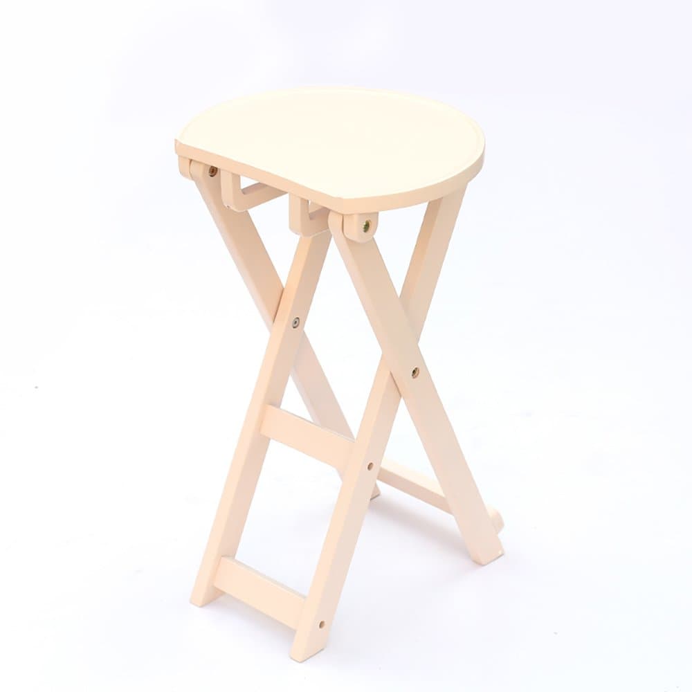 LJHA Chairs Solid Wood Creative Foldable Stool/Modern Restaurant Stool/Colored Changing His Shoes Stool/Kitchen Stool (6 Colors Optional) Stools (Color : Beige, Size : L)