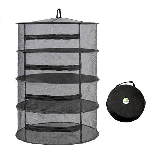 Arifoo Herb Drying Rack Hanging Drying Racks 4 Layer Collapsible Herb Drying Rack Hanging with Zipper Design (Black)