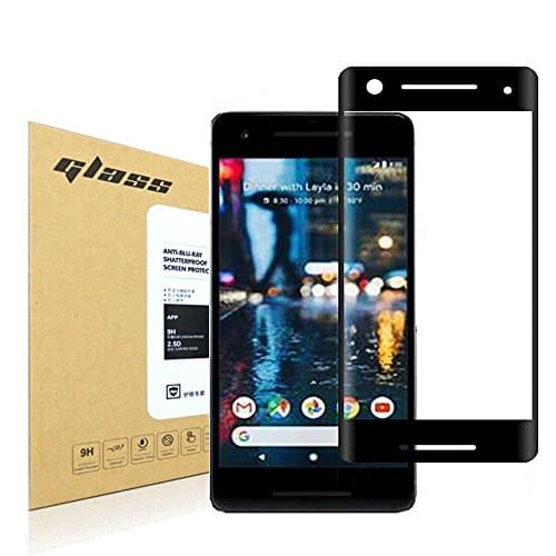Google Pixel 2 Screen Protector [3D Full Curved Edge], Skypat [Full Coverage][Tempered Glass] Bubble Free,Ultra-clear (Black)