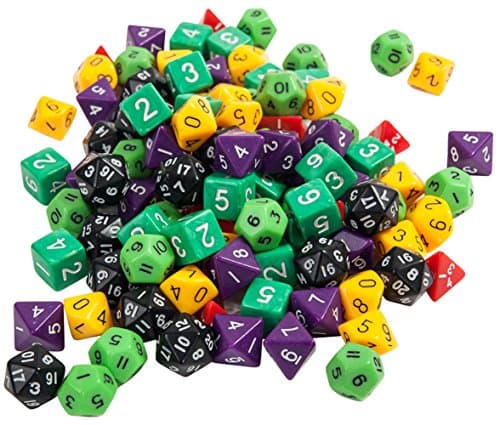 Tekmun 120 Multi-Colored Multi-Shaped Dice with Carrying Case