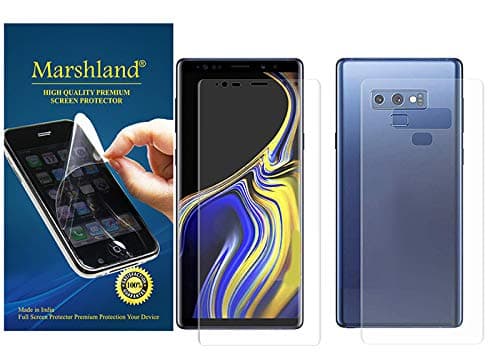 MARSHLAND Front & Back Screen Protector Anti Scratch Bubble Free Screen Guard Compatible for Samsung Galaxy Note 9 (Transparent)