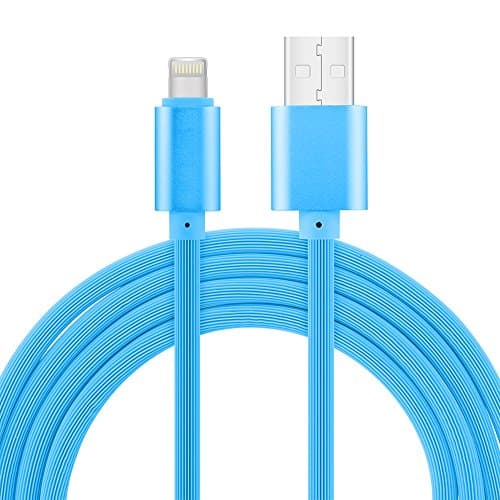 jabox 2 Ampere Anti Wrap Teeth Pattern Fast Charging and Sync 2m Data Cable for Apple iPhone (Blue)