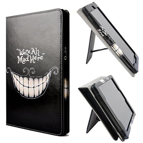 TsuiWah Case for Amazon Fire HD 8 Tablet (2017 and 2016 Release, 7th/6th Generation) - Vegan Leather Vertical/Horizontal Stand Hand Strap Cover Cases with Auto Wake/Sleep for Fire HD 8 Tablet,Black