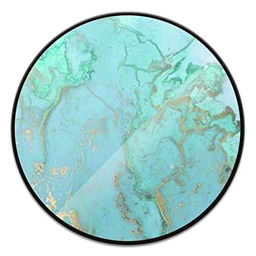 Expanding Stand and Grip for Smartphones and Tablets, Multi-function Mounts and Stands Kit Car Mount iPhone Holder Collapsible-Light Blue Gold Marble-Black