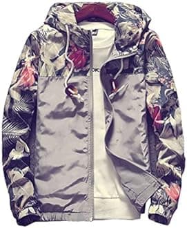 Banana Bucket Floral Bomber Jacket Men Hip Hop Slim Fit Flowers Bomber Jacket Coat Men's Hooded Jackets