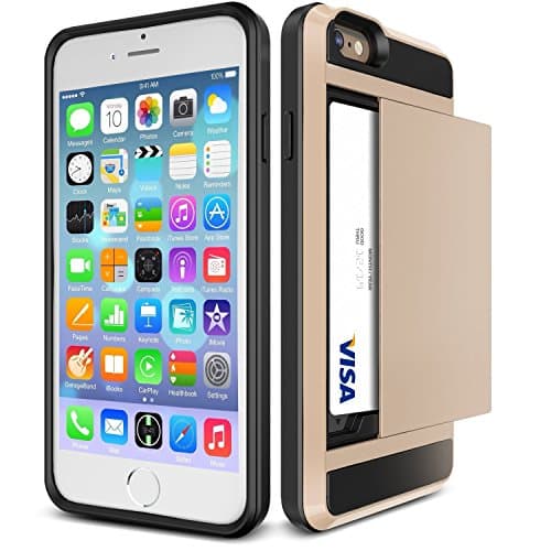 iPhone 6 &amp; 6S Case, Impact Resistant [HARD SHELL] Hybrid Bumper Cover, [HEAVY DUTY] Drop &amp; Shockproof Wallet, Sliding Credit Card Slot for iPhone 6 &amp; 6S (4.7'') by VANGUARD CASES® (Rose Gold)