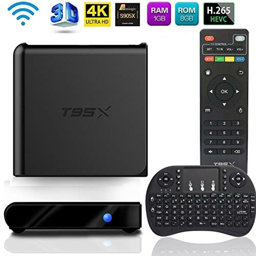 MaQue Android 6.0 TV Box, T95X Android TV Box Amlogic S905X 64 Bits and True 4K Playing and Mini Wireless Keyboard with Touchpad