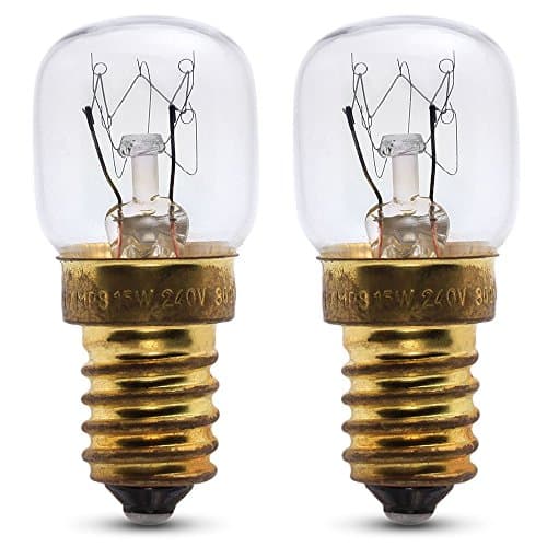 2 x 240v 15w replacement bulb for use within a Magic Salt Himalayan Salt Lamp. 300° Heat resistant. 240v. SES (E14) Small Edison Screw light bulb