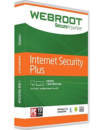 Webroot Internet Security Plus | 2017 | 3 PC's | 1 Year Subscription | Keycard- No Disc