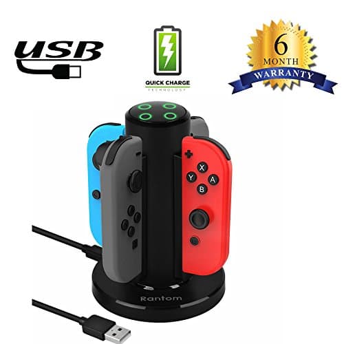 Joy-con Controller charge for Nintendo Switch,4 in 1 charging dock with LED indication and USB power