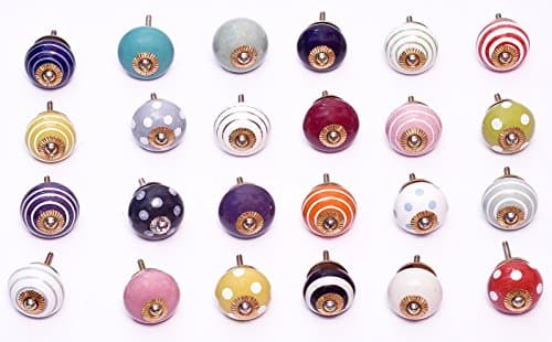 Set of 24 knobs - Ceramic pottery cabinet knob drawer pulls furniture handles