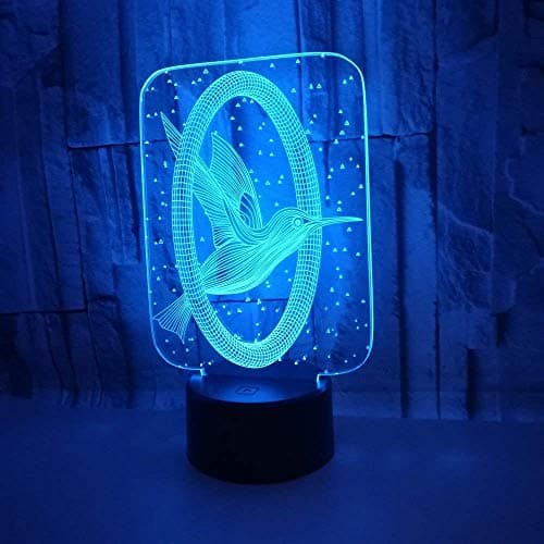 3D Bird Night Light USB Touch Switch Decor Table Desk Optical Illusion Lamps 7 Color Changing Lights LED Table Lamp Xmas Home Love Brithday Children Kids Decor Toy Gift