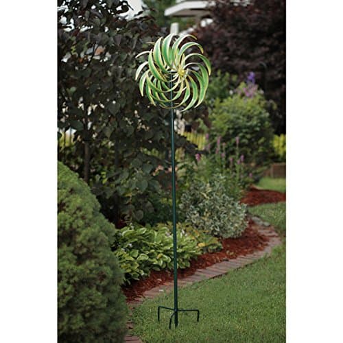 Green Metal Corn Leaf Wind Spinner