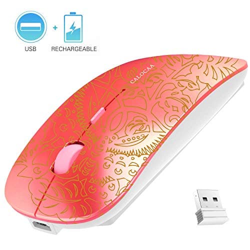 CALOCAA Wireless Mouse Ultra Thin Computer Mouse Mini Portable Office Mobile Mouse Laptop