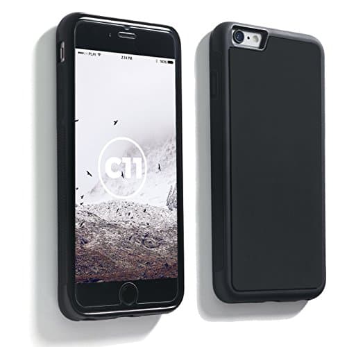 Anti-Gravity Case for iPhone 7 Plus Black Protective Self Sticky Selfie Magic Nano Cover by C11