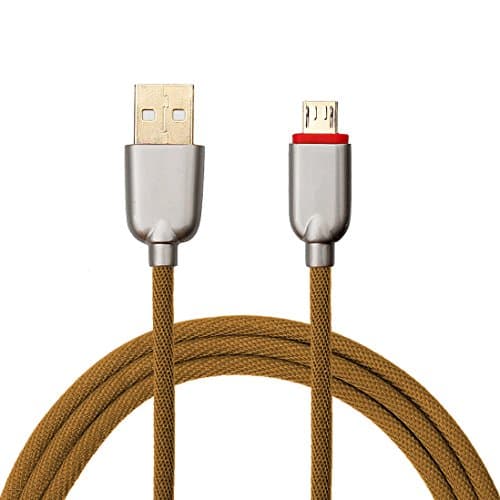 DUDAO 3.3ft Micro USB Cable Android Charger - Nylon-Braided Fast Sync Data Charging Cord for Samsung Galaxy S7 Edge S7 S6 S4 S3,Note 5 4 3 Motorola Sony Smartphones &amp; More Gold