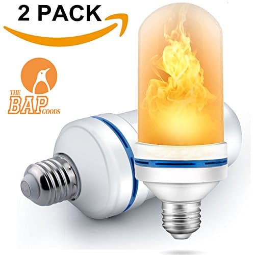 Deluxe LED Flame Effect Light Bulb, E26 LED Flickering Flame Light Bulbs - LED Simulated Decorative Light Atmosphere Lighting Vintage Flaming Light Bulb for Bar/ Festival Decoration (2)