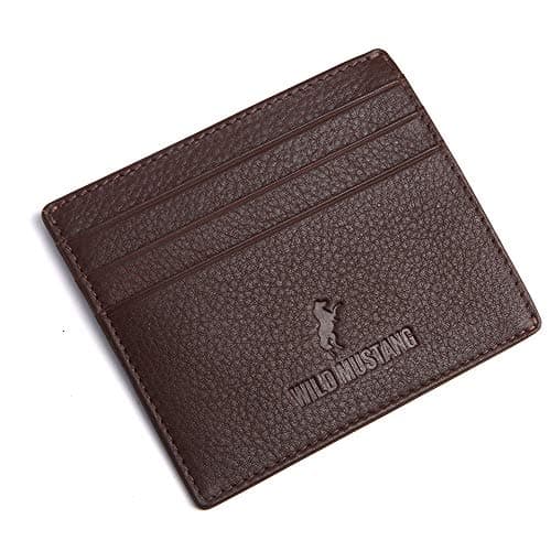 Genuine Leather RFID Blocking Card Case, Hackney Brown